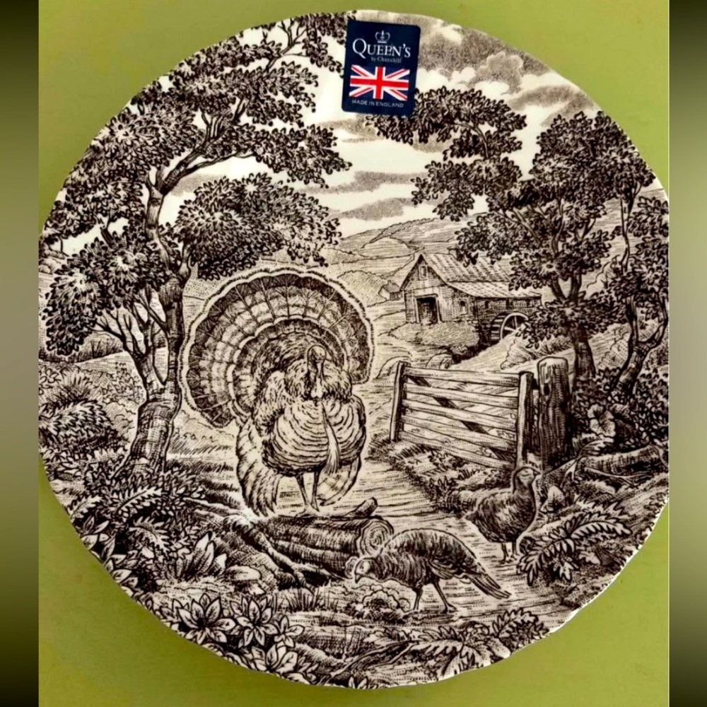 Queen's By Churchill Homestead Turkey Dinner Plate 10.5” NEW Made In England